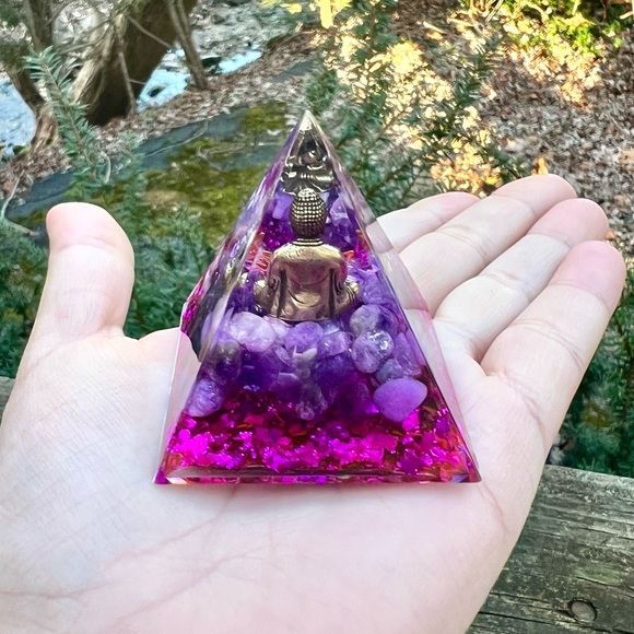 Small Purple Resin Decorative Healing Buddha Statue for Home or Office 1.9” - Picture 7 of 9